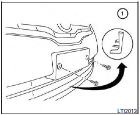 To mount the front license plate, attach the license