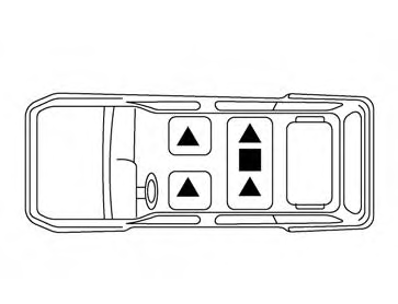 The illustration shows the seating positions