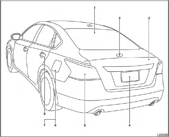 1. Rear window defroster switch