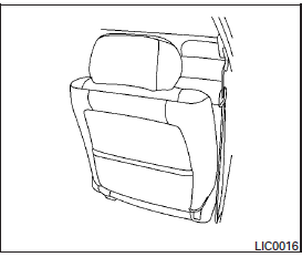 The seatback pockets are located on the back of