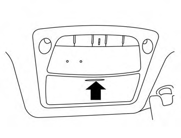 To open the sunglasses holder, push and release.