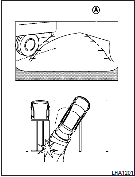 Backing up near a projecting object