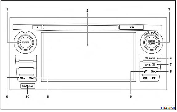 1. PWR button/VOL (volume) control knob