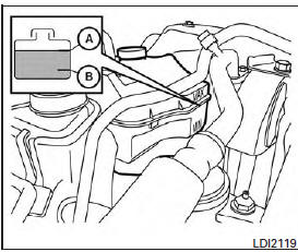 Check the coolant level in the reservoir when