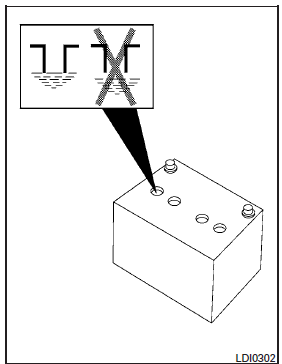 2. Check the fluid level in each cell. If it is