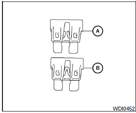 5. If the fuse is open A , replace it with a new