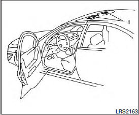 1. SRS air bag warning labels (located on